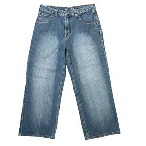 Paco Jeans Mens 34x26 Baggy Carpenter Wide Leg Blue Denim Y2K Streetwear Vintage